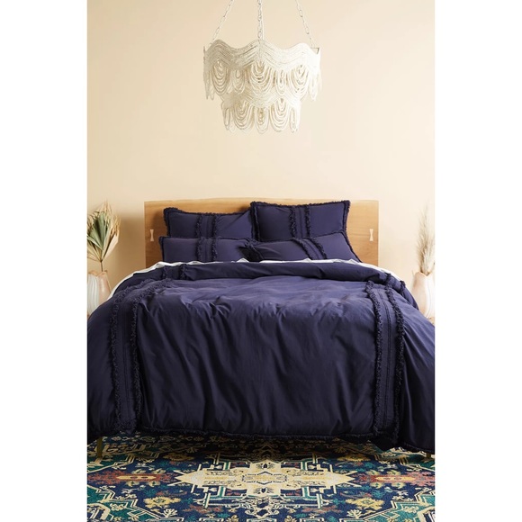 Anthropologie Bedding Anthropologie Fringed Mirabella Duvet Cover